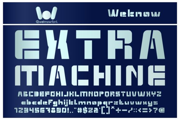 Extra Machine Font for Handmade Creations